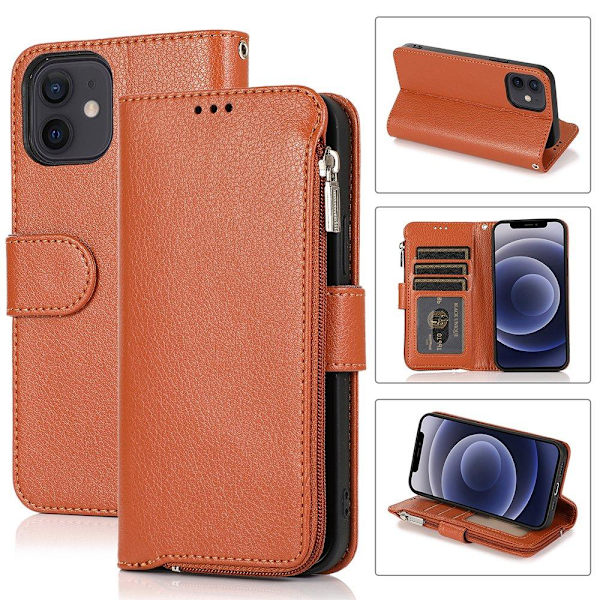 iPhone 12 Mini - Elegant Smidigt Plånboksfodral Roséguld