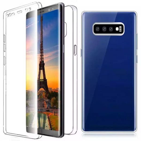 Samsung Galaxy S10e - Dubbelt Silikonfodral med Touchfunktion Transparent/Genomskinlig