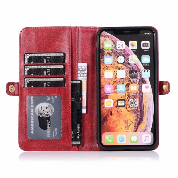 iPhone XS Max - Stilig dobbel lommebokdeksel Röd