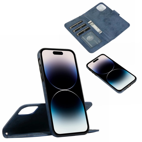 iPhone 15 - Lompakkokotelo useissa väreissä, 3 korttipaikkaa Black