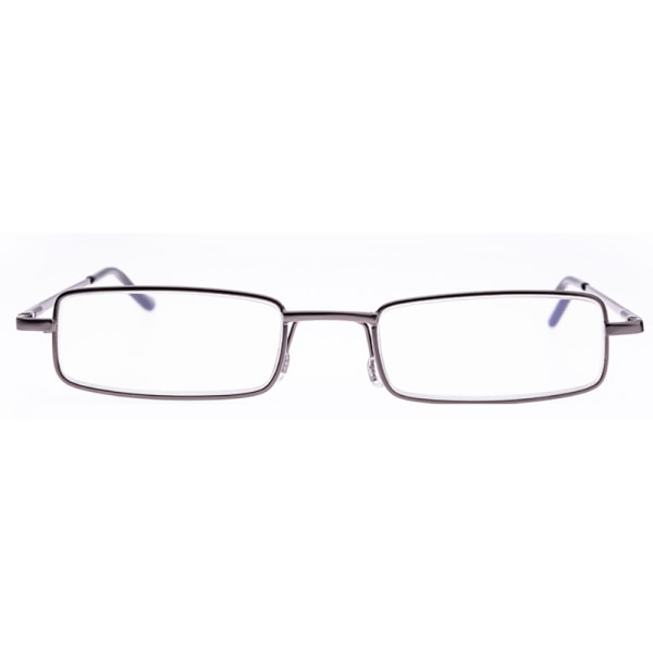 Læsebriller med styrke (+1.0 - +4.0) med bærbar metalæske Grå +1.75
