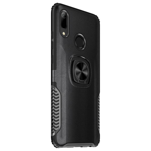 Huawei Y6 2019 - Praktiskt Skal med Ringhållare (LEMAN) Guld