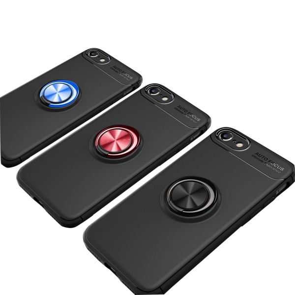 iPhone 8 - Robust Smart Skal med Ringhållare Svart/Röd