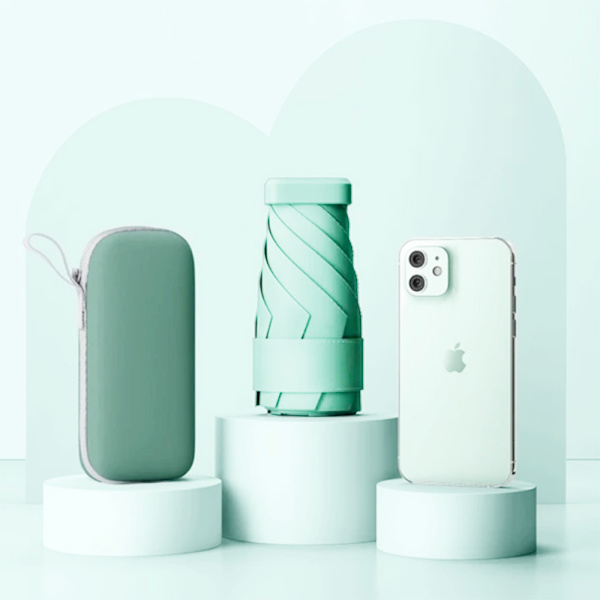 Kompakt och Stilrent Mini Paraply med UV-skydd  i Flera Färger Blå