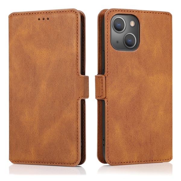 iPhone 15 Plus - Elegant Flip Wallet Skinnfodral Röd