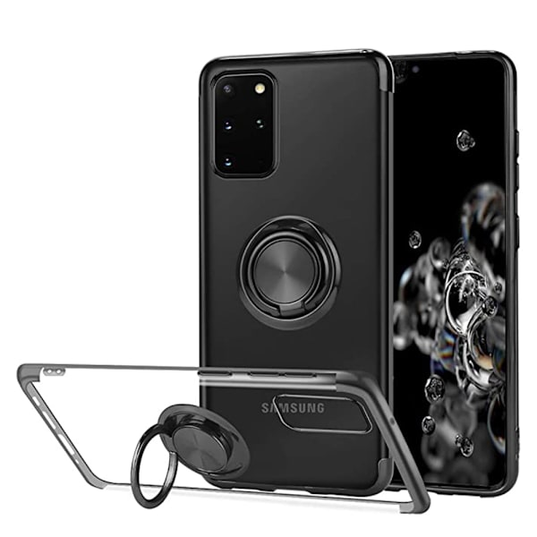 Samsung Galaxy S20 Plus - Effektiv Silikone Case Ring Holder Blå