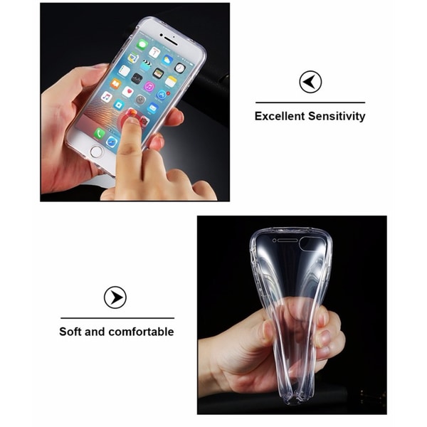 Dobbeltsidig silikondeksel med TOUCH FUNCTION for iPhone SE 2022 Genomskinlig