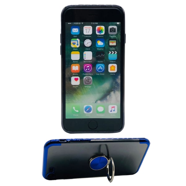 iPhone SE 2020 - Skyddande Silikonskal med Ringh�llare FLOVEME Blå