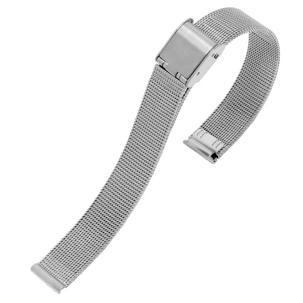 Professionel slidstærkt rustfrit stål urrem Svart 18MM