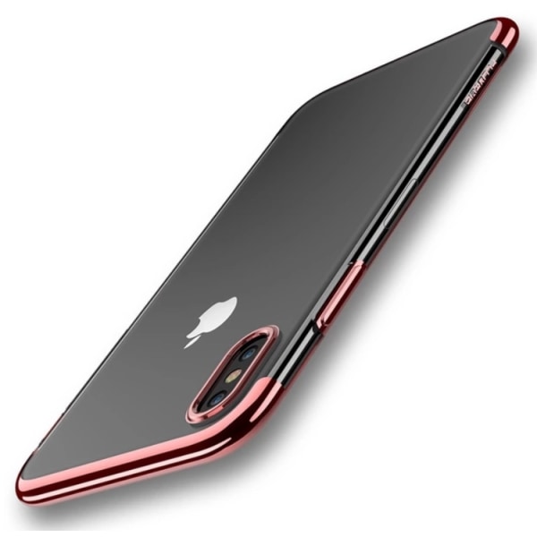 iPhone X - Käytännöllinen tyylikäs silikonikuori Flovemelta Silver