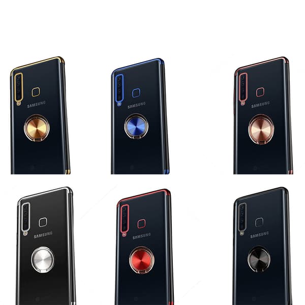 Samsung Galaxy A9 2018 - Robust Skyddsskal med Ringhållare Guld Guld