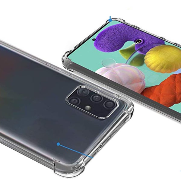 Gjennomtenkt deksel tykt hjørne - Samsung Galaxy A51 Transparent/Genomskinlig