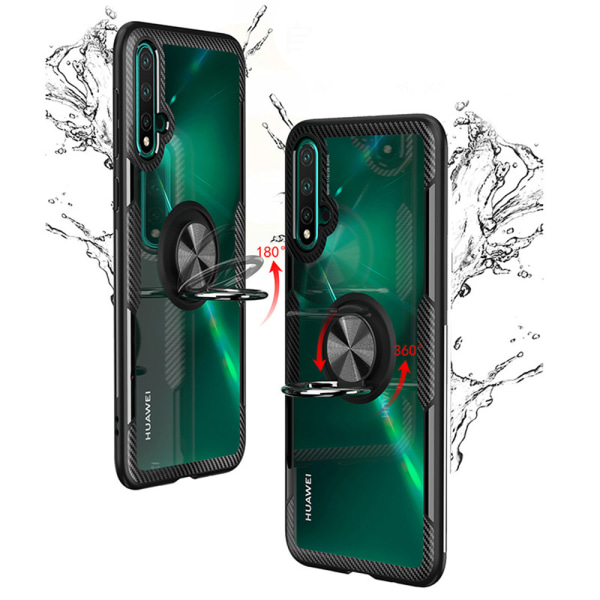 Huawei Nova 5T - Effektfullt Skal med Ringhållare LEMAN Röd