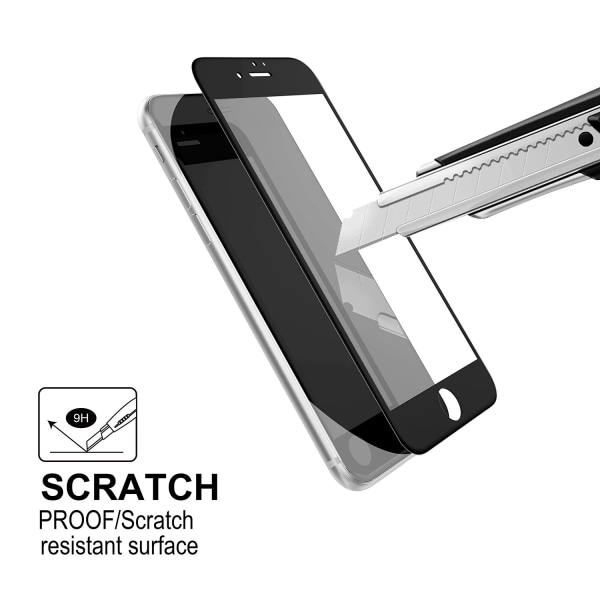 iPhone 8 Plus 3-PACK Skærmbeskytter 3D 9H 0,2 mm HD-Clear Svart