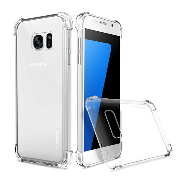 Praktiskt Robust silikonskal extra tjocka hörn - GALAXY S7 EDGE Silver/Grå