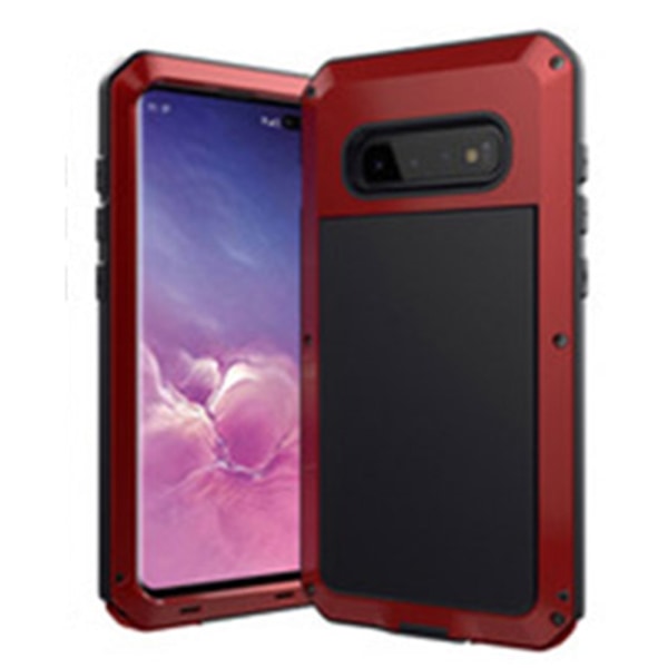 Samsung Galaxy S10 Plus - Sterkt beskyttelsesdeksel i aluminium Röd