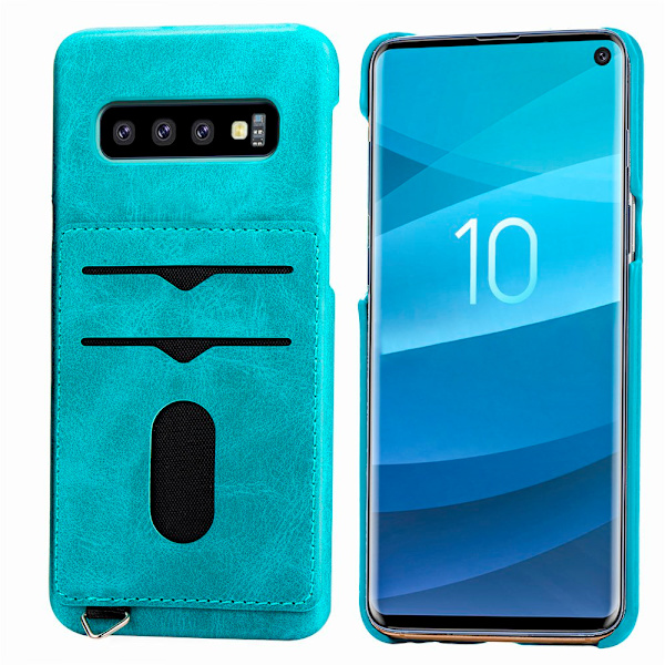 Praktiskt Skal med Korthållare (LEMAN) - Samsung Galaxy S10+ Mörkbrun