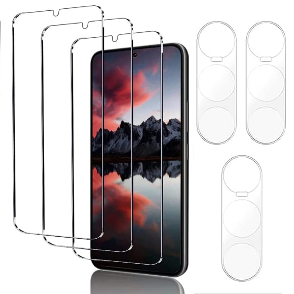 Samsung Galaxy S23 Skärmskydd och Kameralinsskydd (3-pack) Transparent