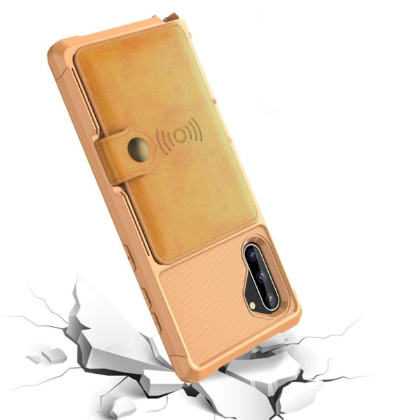 Samsung Galaxy Note10 - Stilrent Skal med Kortfack Brun