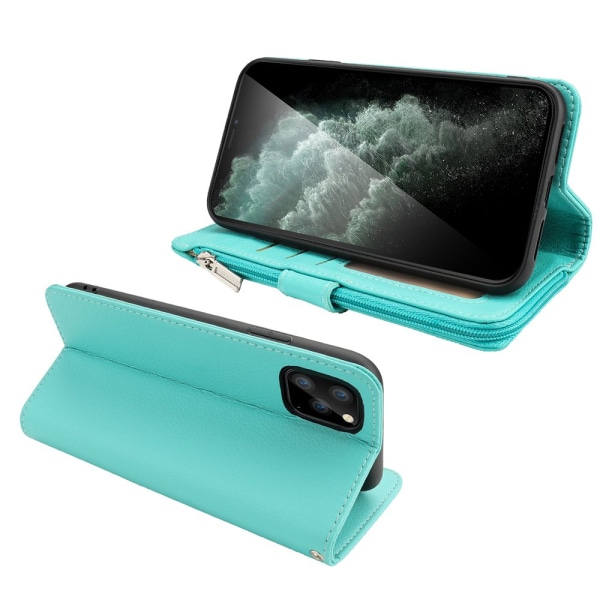 Käytännöllinen tyylikäs lompakkokotelo - iPhone 11 Pro Grön
