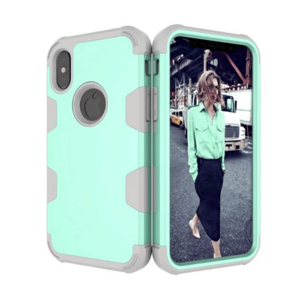Stils�kert Skyddsskal "Rugged Robot" f�r iPhone X/XS Grå/Orange Grå/Orange