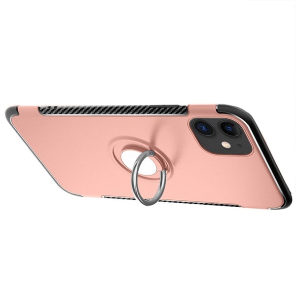 iPhone 12 Mini - Effektfullt Floveme Skal med Ringhållare Roséguld
