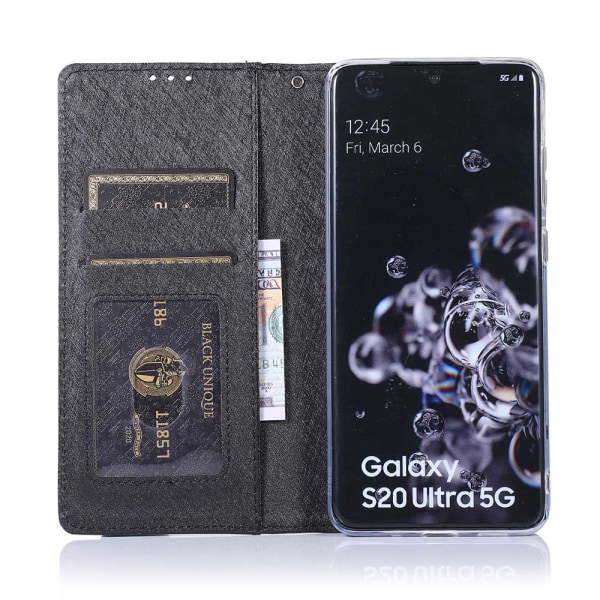 Tyylikäs lompakkokotelo (Floveme) - Samsung Galaxy S20 Ultra Silver