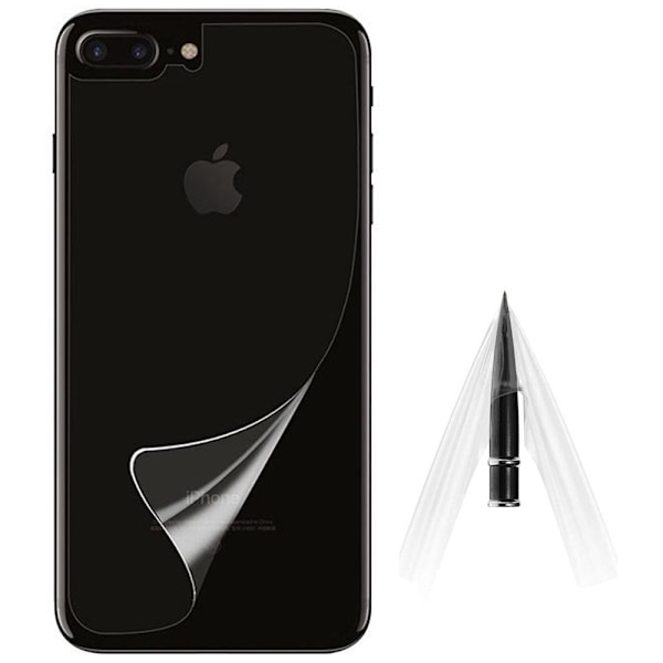 3-PACK iPhone 7 Plus Mjukt Baksida Skärmskydd PET 9H 0,2mm Transparent/Genomskinlig