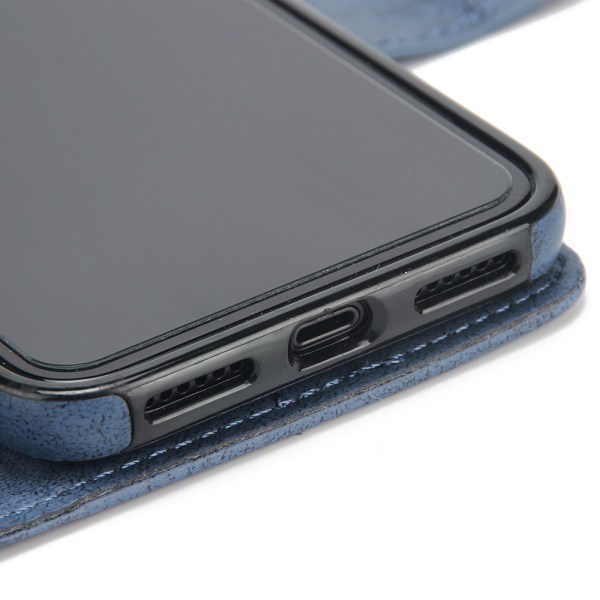 iPhone X/XS - Silk-Touch Fodral med Plånbok och Skal Ljusblå
