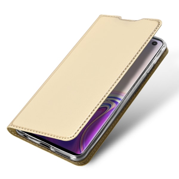 Elegant Fodral med Kortfack - Samsung Galaxy S10+ Guld