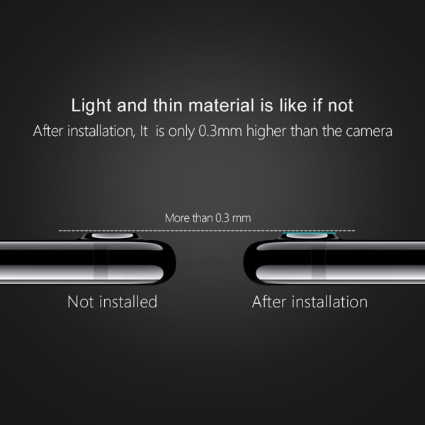2-PACK iPhone 8 Plus kameralinsedeksel Standard HD Transparent/Genomskinlig