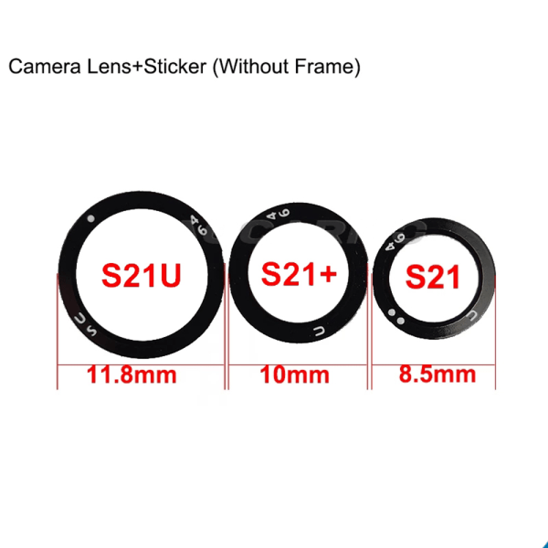 3-PAKKE Samsung Galaxy S21 Bakre kamerafelg Lens reservedel Transparent/Genomskinlig
