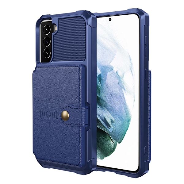 Samsung Galaxy S21 Plus - Stilrent Skal med Korthållare Blue