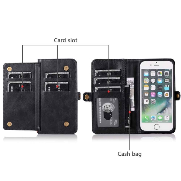 Profesjonelt dual Wallet-deksel - iPhone SE 2020 Svart