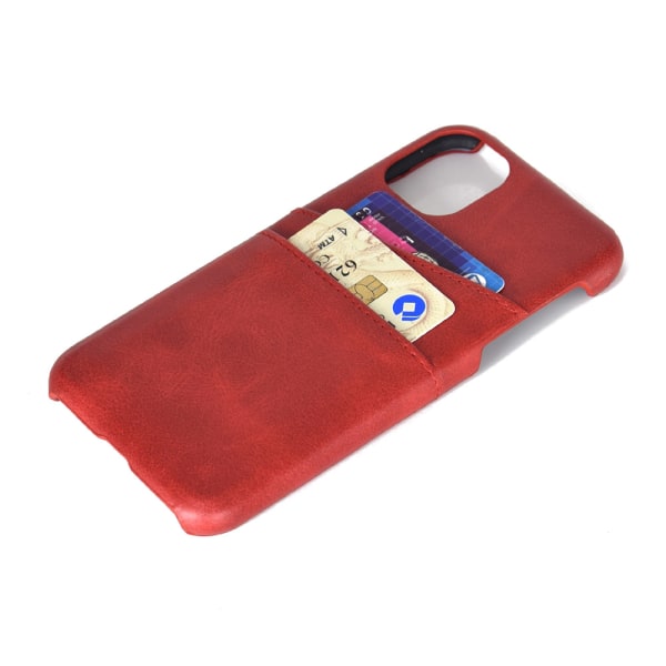 Stilfuldt smart cover med kortholder - iPhone 11 Röd