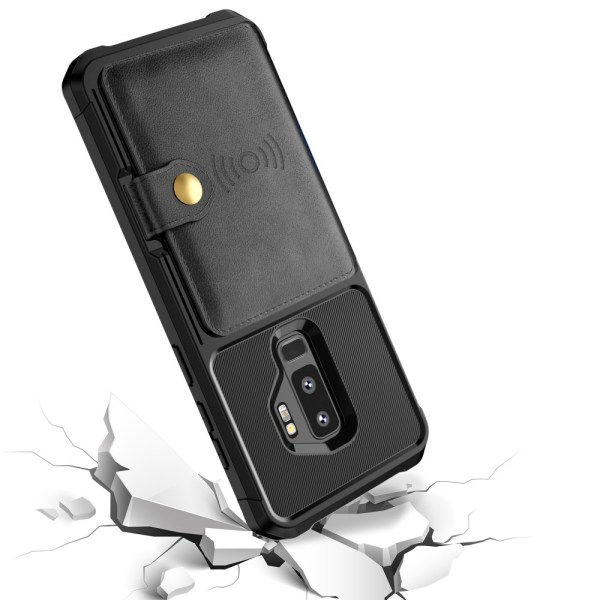 Samsung Galaxy S9+ - Smart beskyttelsescover med kortrum Brun