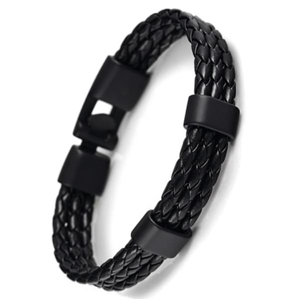 PU-Läder Flätat Stilrent Armband (Unisex) Brun