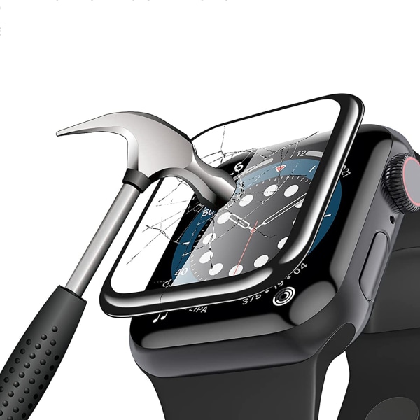 Apple Watch Series 7/8 41/45mm skjermbeskytter PET Svart ramme Transparent 41mm