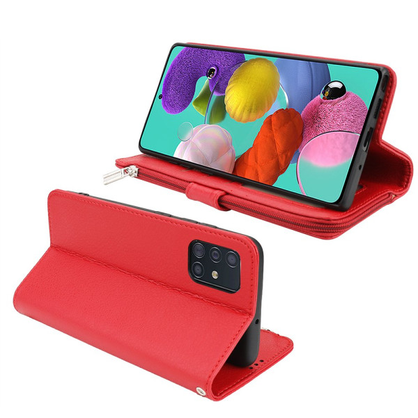 Samsung Galaxy A71 - Effektivt stilfuldt pungcover Röd