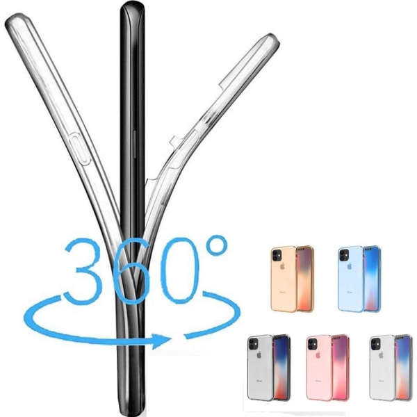 iPhone 12 Mini - St�td�mpande Stilrent Dubbelsidigt Silikonskal Blå