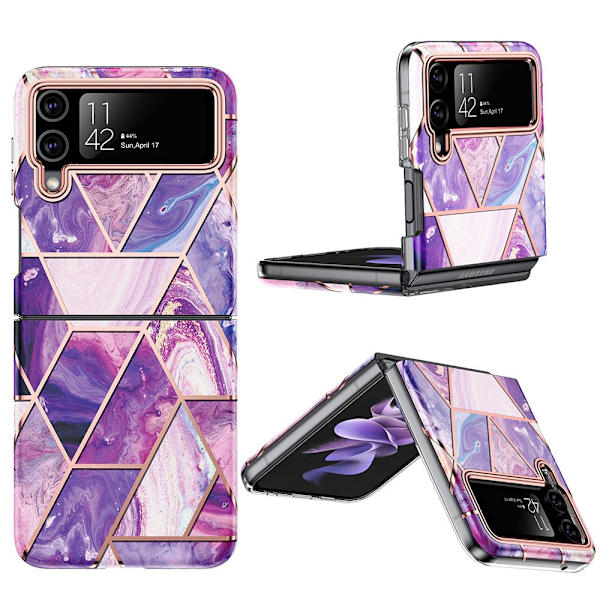 Samsung Galaxy Z Flip 4 - Skyddsskal i Marmordesign Lila