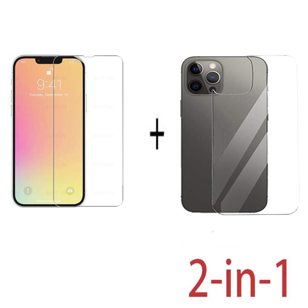 3-PACK iPhone 13 Pro näytönsuoja 0,3 mm edessä ja takana Transparent/Genomskinlig