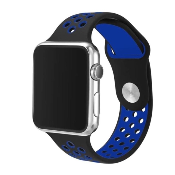 Apple Watch 42mm - Stillfulla Silikonarmband från HUTECH Svart/Blå L