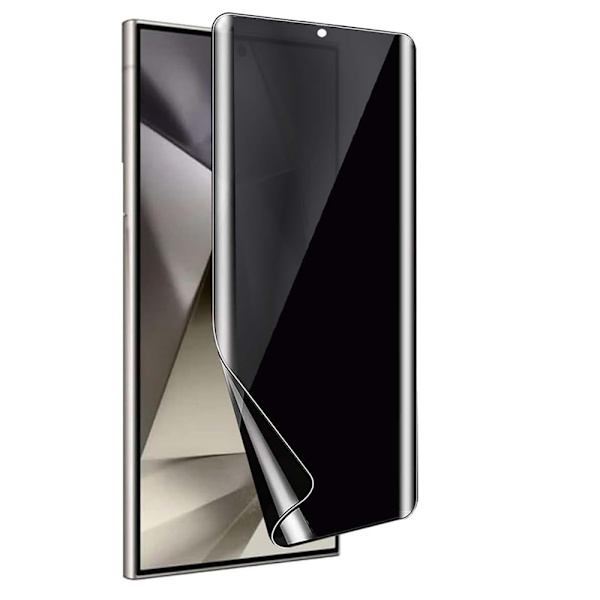 2-PACK Samsung Galaxy S24 Ultra Integritetsskyddande Hydrogel Mjuk skärmskydd Transparent, Svart Ram