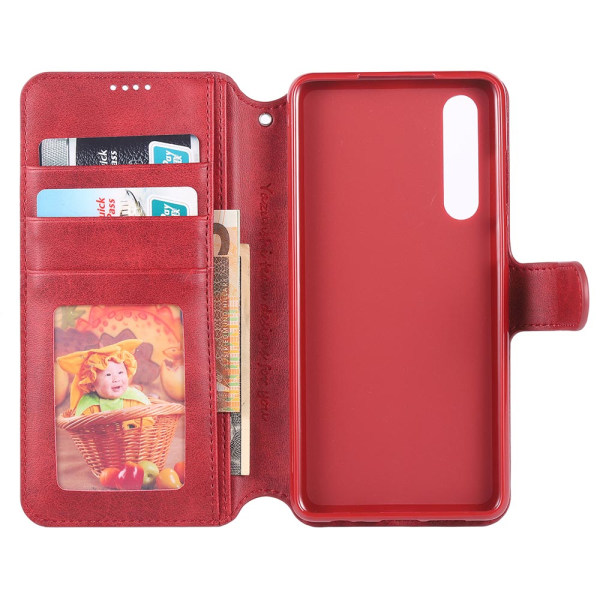 Elegant Smart Plånboksfodral - Huawei P30 Röd