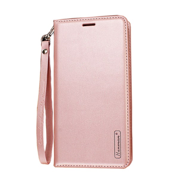 iPhone 15 plus - Smidigt Smart HANMAN Plånboksfodral Pink gold