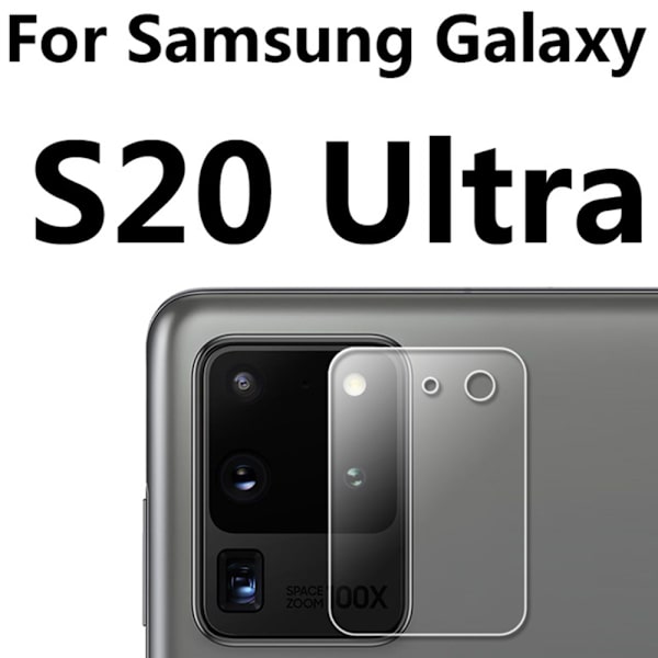 S20 Ultra 2.5D Högkvalitativt HD-Clear Ultratunt Kameralinsskydd Transparent