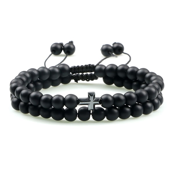 Stilrent Kors Kularmband Matte Svart