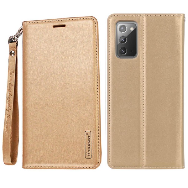 Samsung Galaxy Note 20 - Elegant Plånboksfodral (HANMAN) Guld