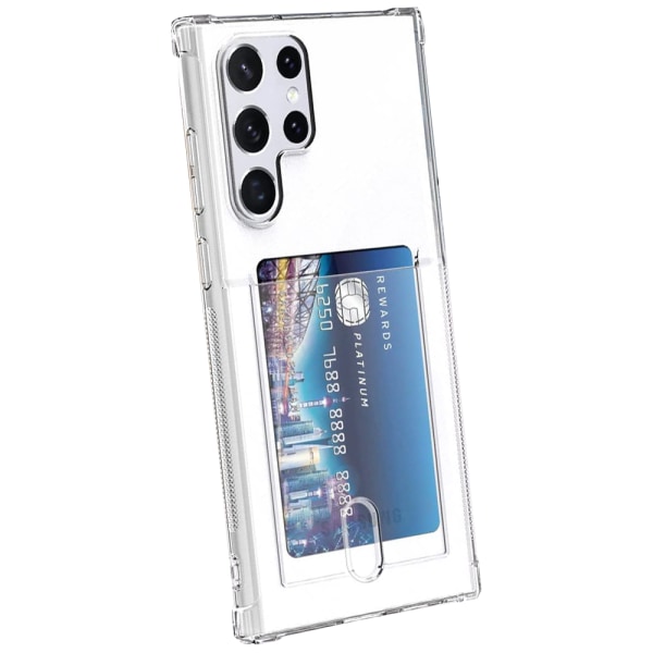 Tyylikäs kansi korttitelineellä Samsung Galaxy S24 Ultralle Transparent